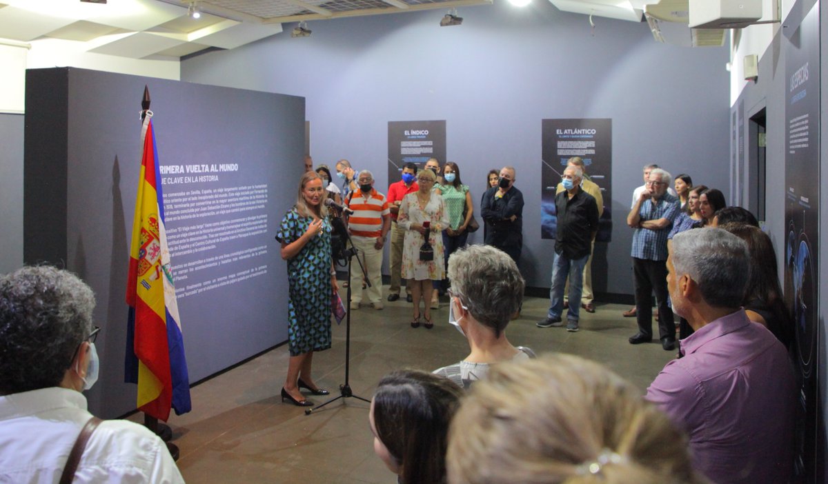 AECIDNicaragua's tweet photo. La noche del 06 de octubre la Embajadora de España en Nicaragua Dña. Pilar Terrén, inauguró la exposición “El viaje más largo”, en conmemoración de los 500 años de la primera vuelta al mundo. La exposición está abierta al público todo el mes de octubre en el #CCEN https://t.co/ro9Kg2nSle