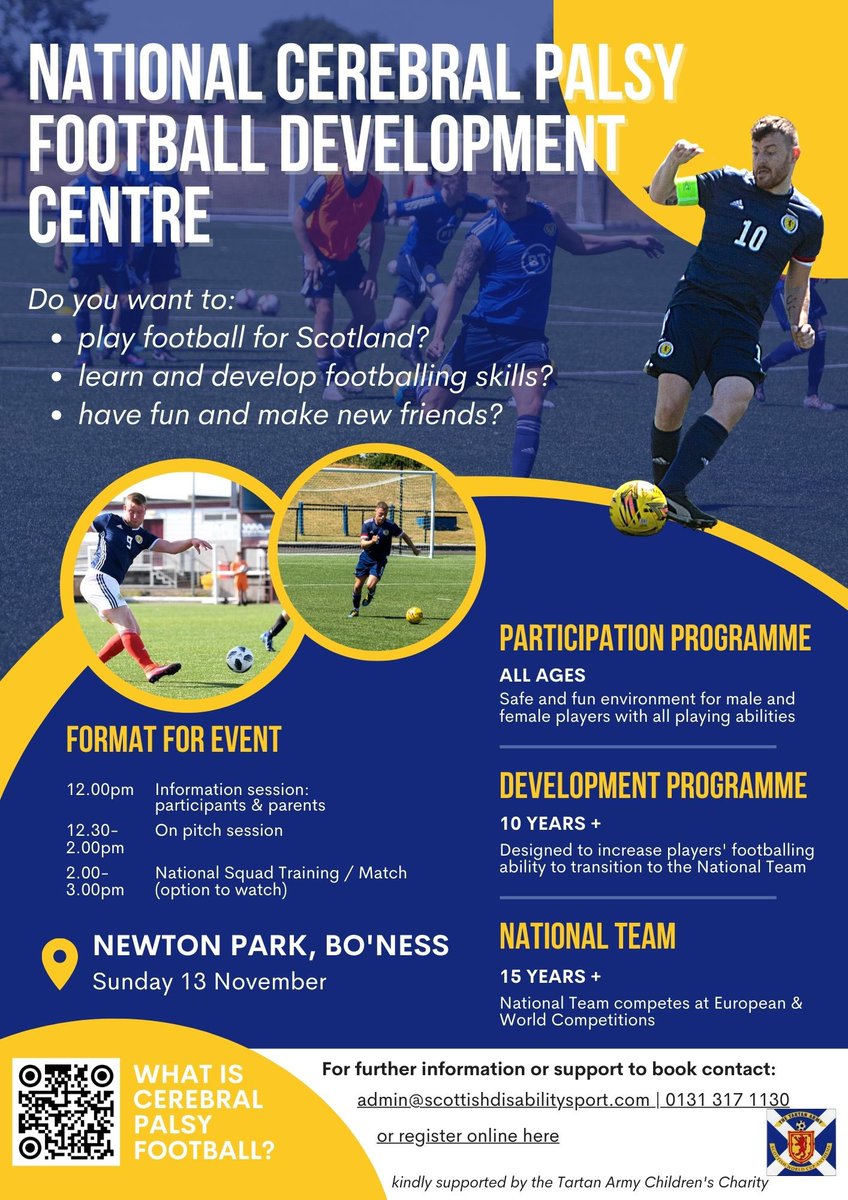 Please spread the word

What an opportunity to play football and have the chance to represent your country. 

Please share 

<a href="/SDS_sport/">Scottish Disability Sport</a> <a href="/ScottishFA_dis/">Scottish Para-Football</a> <a href="/ScottishFA/">Scottish FA</a>