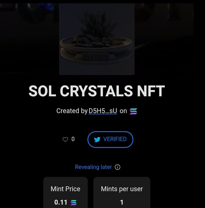 Sol_Crystals's tweet photo. @NFTAnderson @Sol_Crystals 2888 beautiful crystals in the Solana blockchain minting for 0.11 sol ($3.5) mint goes live tomorrow at 7pm UTC and 10pm EAT https://t.co/ZNOG6iE5y8