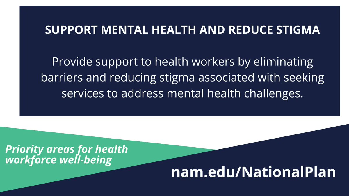 theNAMedicine's tweet photo. We envision a future where every health worker is healthy and well. The National Plan for Health Workforce Well-Being includes mental health as a priority area for action. Learn more: https://t.co/iPYl4aSIwP #WorldMentalHealthDay #ClinicianWellBeing #HealthWorkforceNationalPlan https://t.co/GXYiAMq629