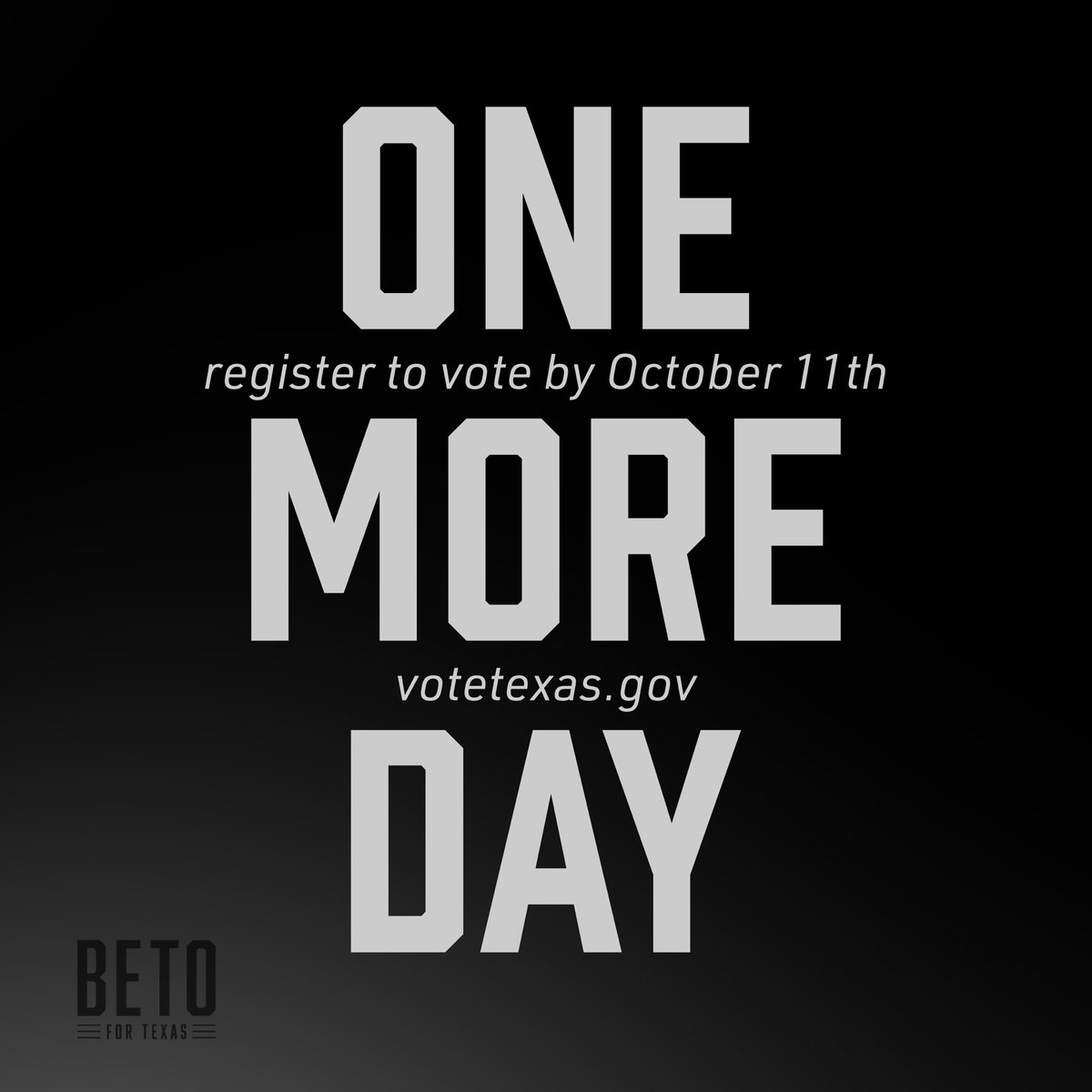 TeamBeto's tweet photo. Your vote is your voice. Don’t wait until it’s too late.

Get registered today at https://t.co/sAurIt1mME. https://t.co/XAFFILHyCU
