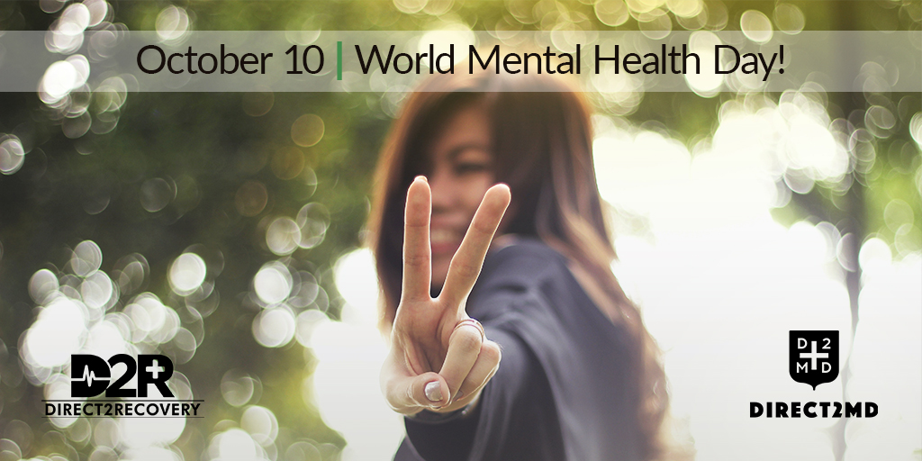 Direct2Md's tweet photo. World Mental Health Day 
October 10 is World Mental Health Day!
Direct2MD puts your health first; if you have any questions or concerns, please don’t hesitate to contact us. Call: (602) 601-7430
 
🌎 #WorldMentalHealthDay #WMHD2022
#mentalhealth #mentalhealthawareness https://t.co/gGwIG5ALpX