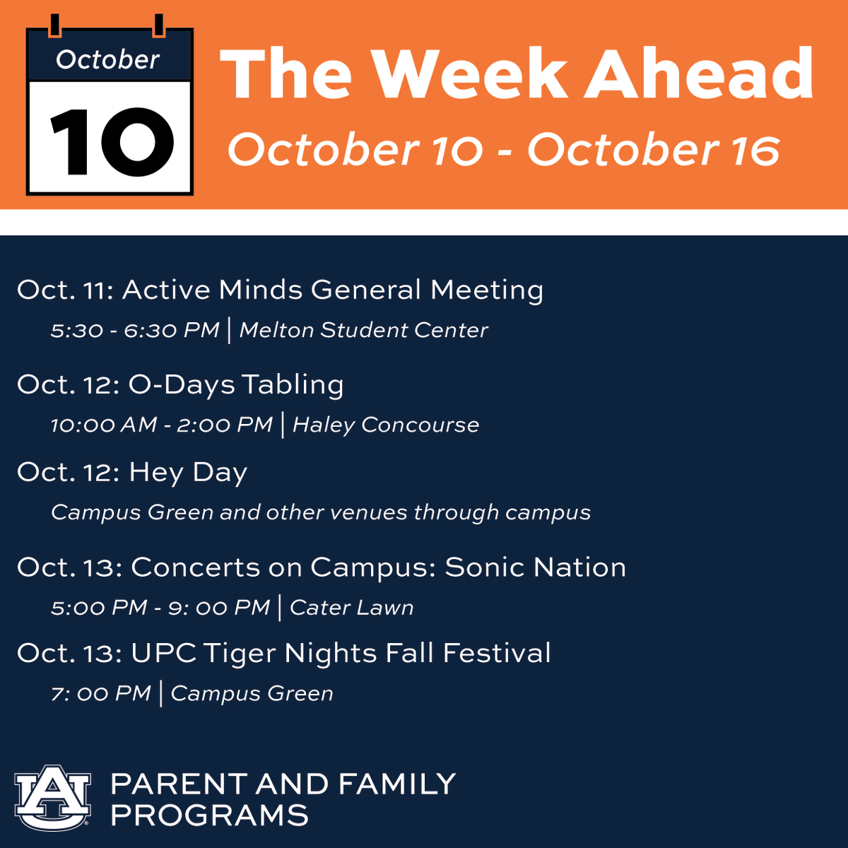 AuburnParents's tweet photo. Look at the Week: Oct. 10 - 16 https://t.co/VwYzX2PuOu