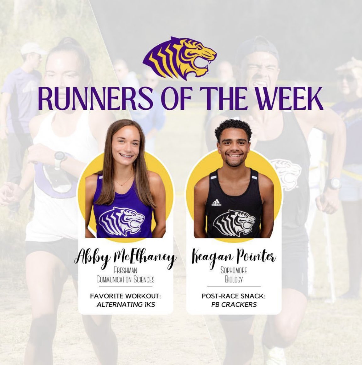 OuachitaXC's tweet photo. Abby and Keagan both led their teams to first-place finishes this past weekend at the Ozarks Invitational. Plus, they both ran two big PRs!! 🎉🎉 #powerofthepack https://t.co/keq0EBqaAX