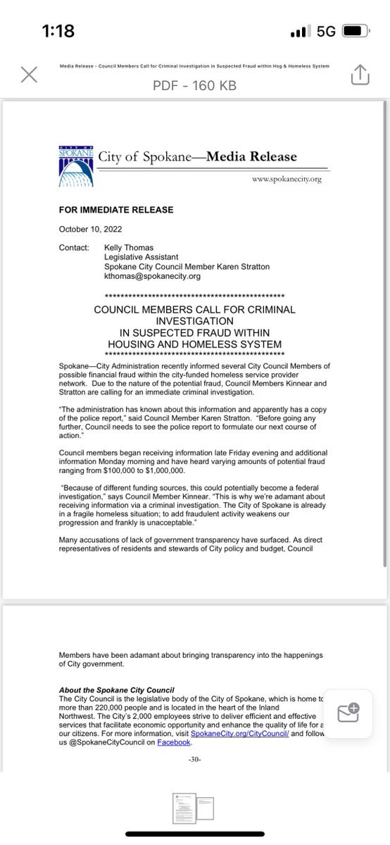 RANGEMedia4all's tweet photo. BREAKING: City council staff call for investigation into financial fraud allegations by homeless service providers. We first heard about this Friday evening and are working to track down the story. https://t.co/cqrD8XavxU