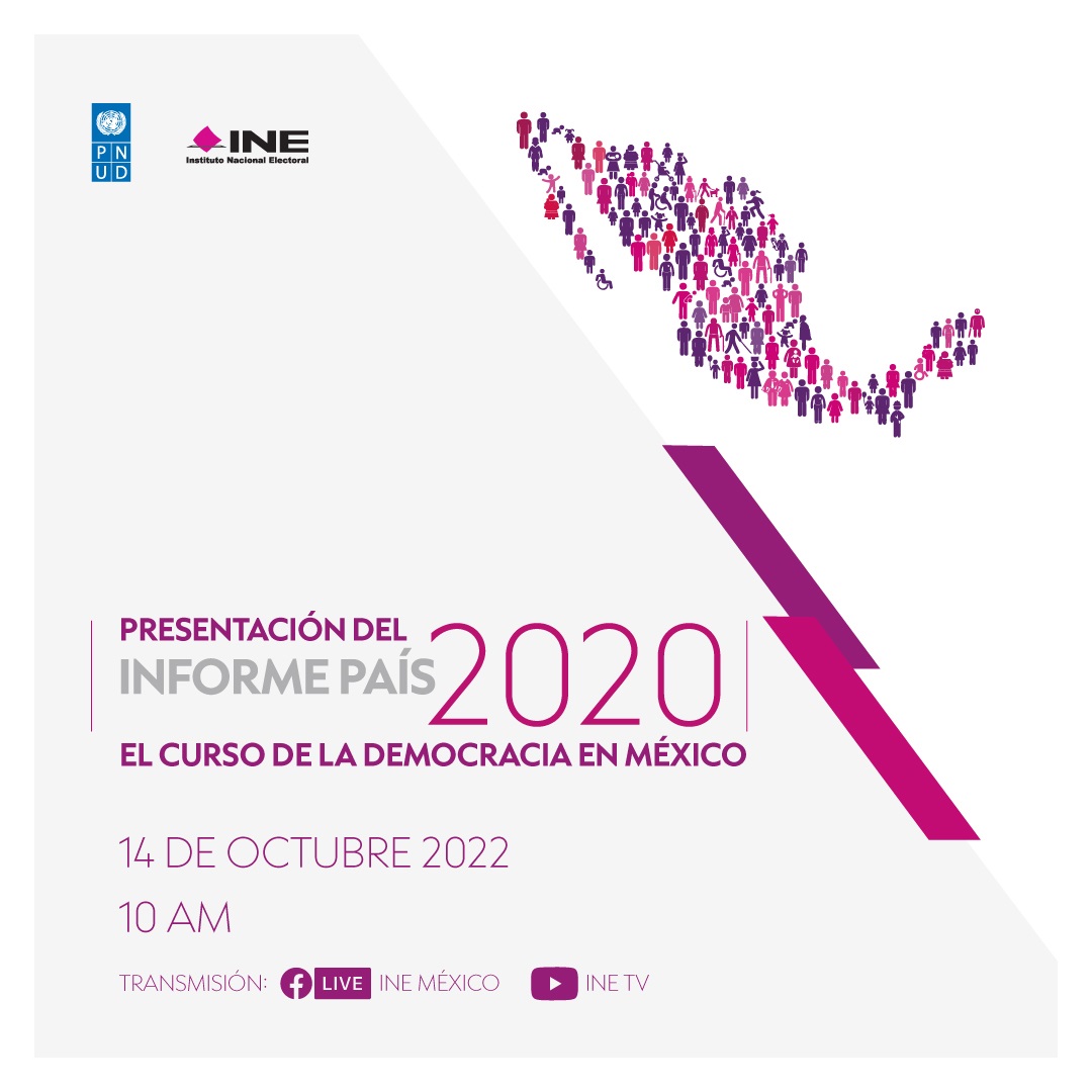 #Mañana | No te pierdas el evento de presentación del "Informe País 2020: el curso de la democracia en México". <a href="/INEMexico/"><a href="/INEMexico/">@INEMexico</a></a> <a href="/PNUD_Mexico/">PNUD México</a> 
📆14 de octubre
⏰10 horas
📍Redes @INEMexico