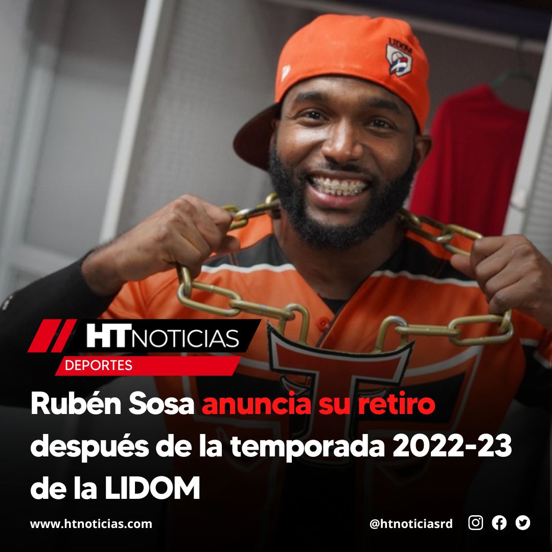 htnoticiasdo's tweet photo. ⚾| #HTdeportes | Rubén Sosa anuncia su retiro después de la temporada 2022-23 de la LIDOM.
Más información ▶️ https://t.co/V3MBuzTLQG
#htnoticias #Deportes #LIDOM #RubénSosa #TorosdelEste https://t.co/TARI2VZaJA