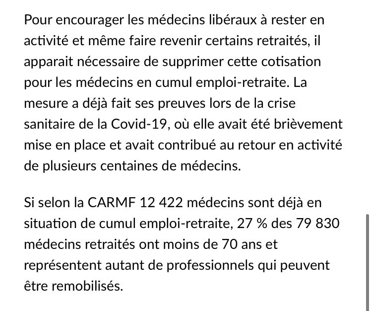 Paracetamed's tweet photo. #PLFSS2023 adoption de l’amendement de @philippejuvin visant à exonérer les médecins en cumul emploi-retraite des cotisations à la #CARMF
L’objectif ? Maintenir en exercice les médecins à tout prix, quelque soit leur âge… https://t.co/ndWruboJF1