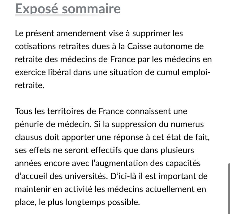Paracetamed's tweet photo. #PLFSS2023 adoption de l’amendement de @philippejuvin visant à exonérer les médecins en cumul emploi-retraite des cotisations à la #CARMF
L’objectif ? Maintenir en exercice les médecins à tout prix, quelque soit leur âge… https://t.co/ndWruboJF1