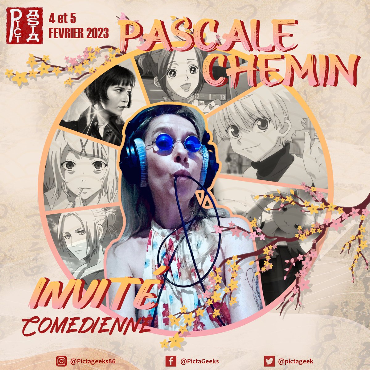 Notre prochaine invitée n’est autre que l’incroyable <a href="/PascaleChemin/">Pascale Chemin</a>, venez rencontrer la comédienne qui a donné sa voix à des personnages emblématiques de series/animés tels que Kirua, Annie ou Nana les 4 et 5 février lors de l’édition 2023 de la Pict’Asia ! 🐉