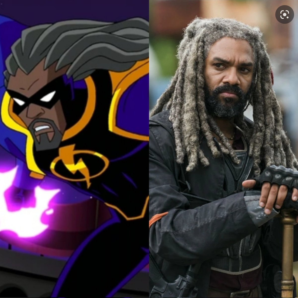 ElderGodMurphy's tweet photo. Old man #staticshock, you mean #KingEzekiel? 
#kharypayton #walkingdead https://t.co/NuorRcYqRy