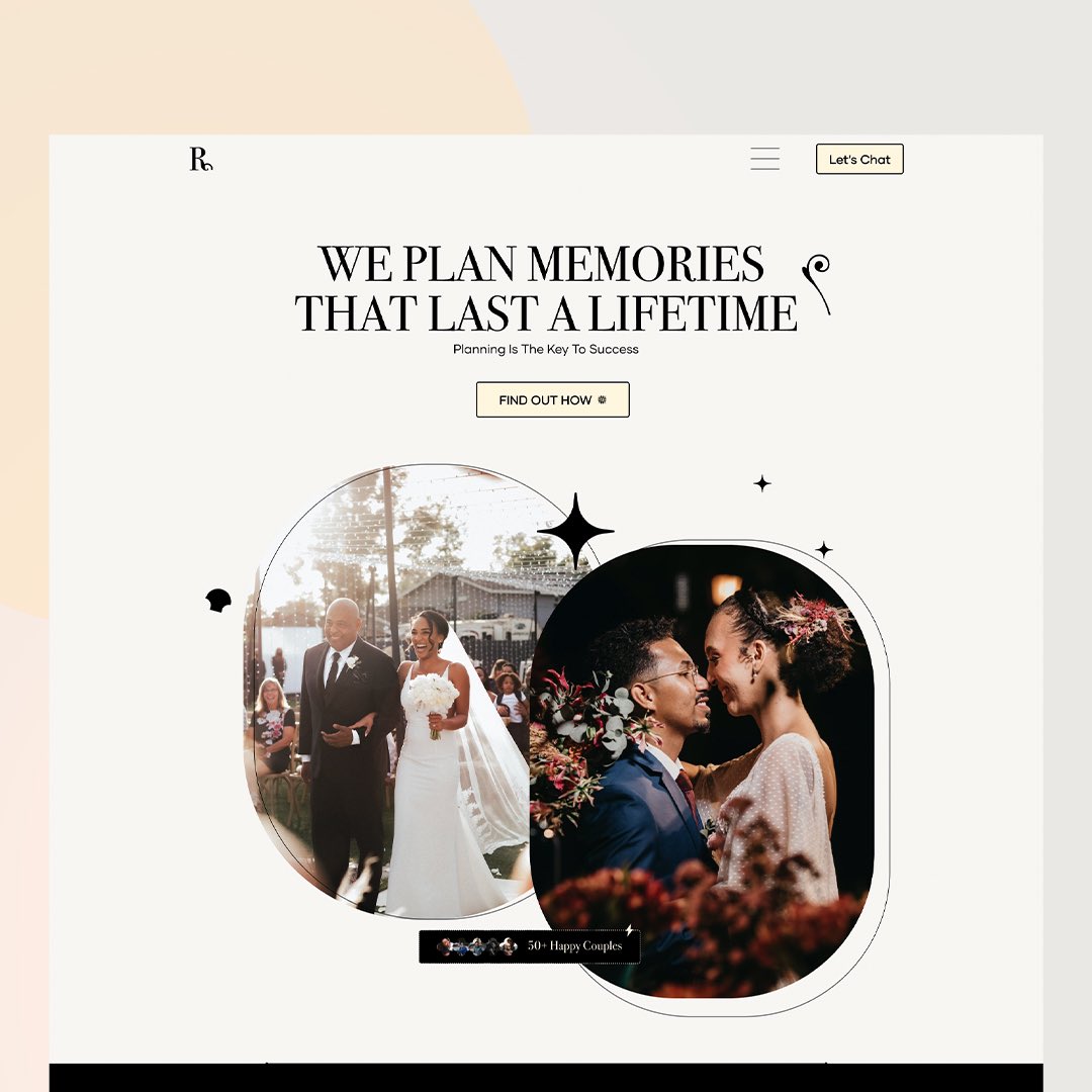 OBStudios_'s tweet photo. I have been designing full sites and landing pages for the past 4 days consistently. This is my 4th hero section for an event planner. The design was done in #figma. Hopefully, I get time to develop them using #WordPress & #BreakdanceBuilder https://t.co/l9vKitu9tF
