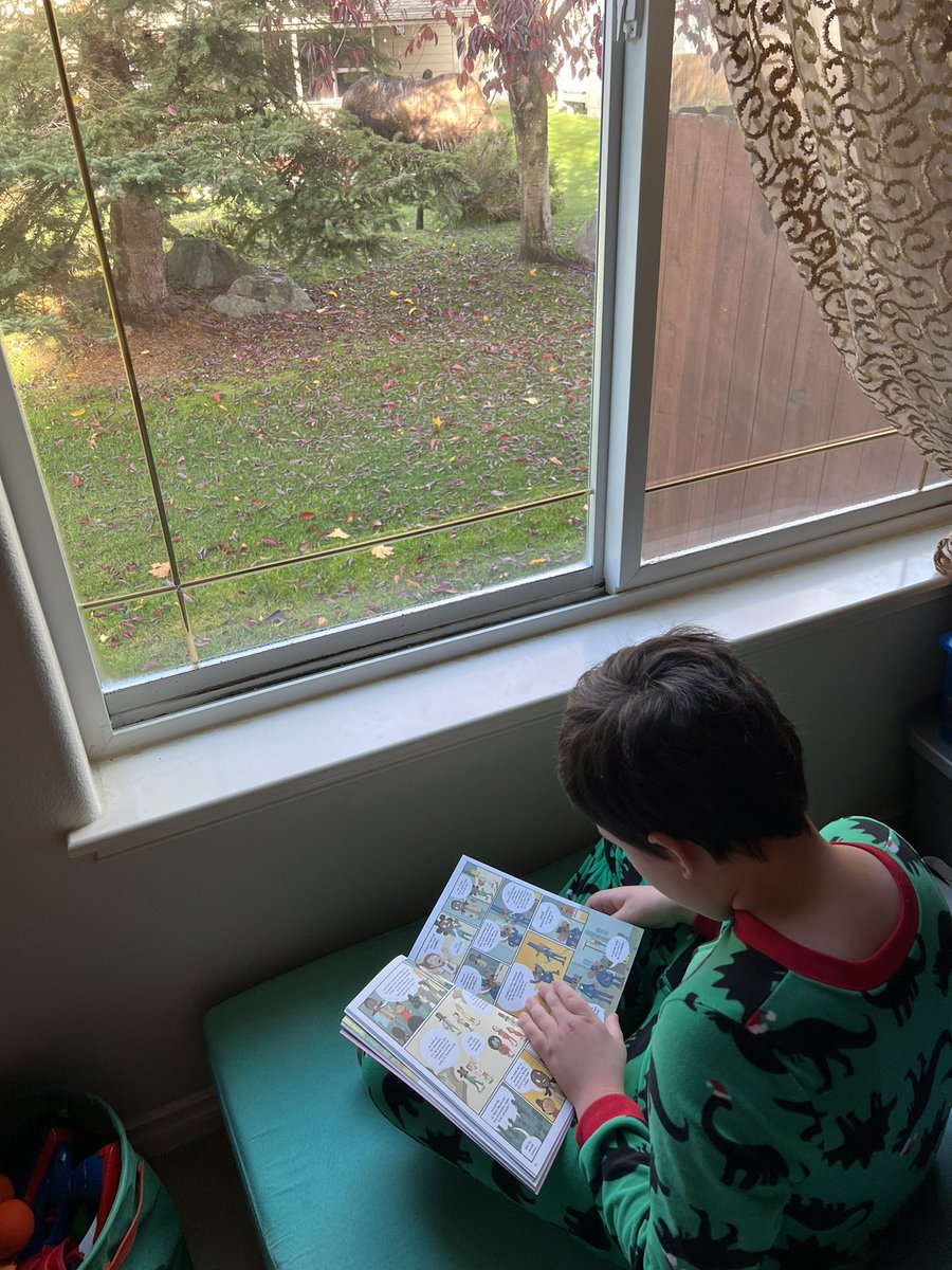 readerosaurus's tweet photo. Had to miss school today.

Evan: I have to go back to school tomorrow no matter what.

👀Proceeded to make his eyes big.  

Evan: I have #library tomorrow I can’t miss that. I have to return my books and get new ones. 

Clearly we have #priorities  #Librarians 
#BookLover #alaska https://t.co/YdY9ofmp9G