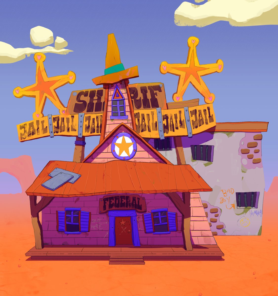 Calamity_Game's tweet photo. Le Bureau du Shairif ! 

After the Saloune I present you the place where our journey begins : the Sheriff Office 🤠⭐️

#CalamityTDMH https://t.co/ZkeAVYcOfR