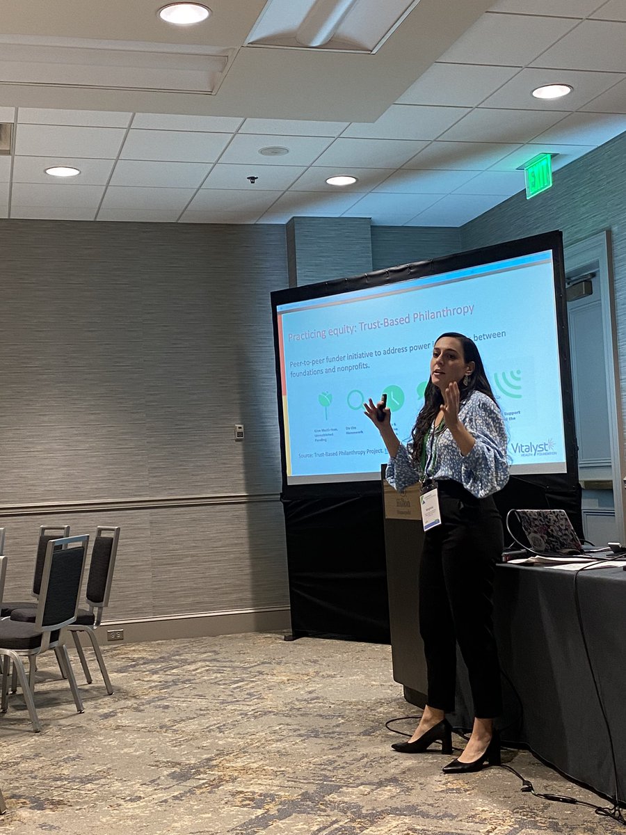 exponentphil's tweet image. Virginia from @VitalystHealth shares how they implemented health equity grants to support underserved communities in Arizona during #covid.

They also located organizations who needed resources through #trustbasedphilanthropy.

#ExponentConference22 #HealthEquity #DEI