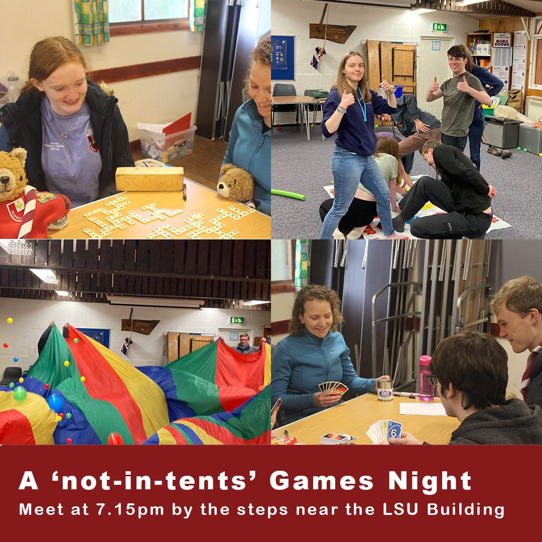 SCOGUI's tweet image. Tuesday 11th October!! Join us for a relaxed evening of not-in-tents games. Some will need thinking caps, others will need team work… and inner childish excitement may help along the way too! Meet near the entrance of the LSU building by the steps at 7.15 to join