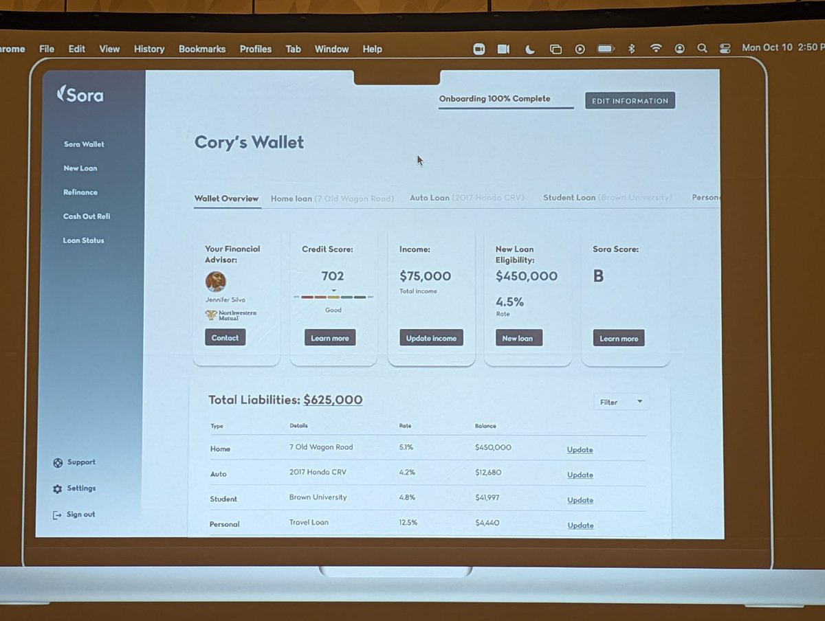 Now up at #XYPNLIVE #AdvisorTech Expo is <a href="/SoraFinanceUS/">SoraFinance</a> providing advisor tools to help clients manage and directly refinance debt.