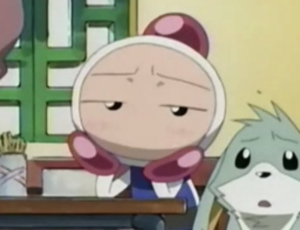 LadyBugSuperSt1's tweet photo. Love this face so much! Lol

#bomberman #hudsonsoft @hudsonsoft #jetters #bombermanjetters #shirobon #white #bomber #whitebomberman #cute #funny #anime https://t.co/AnknEm7EkN
