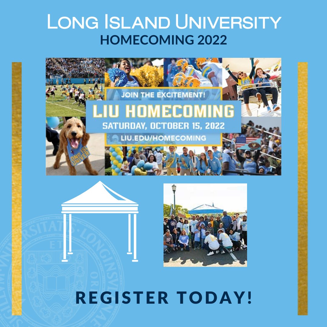 Ready. Set. Celebrate. 

Last chance to reserve your VIP tailgating tent! 

Grab your tickets today.!!
liu.edu/Homecoming

All visitors to campus are asked to secure Homecoming tickets online before coming to campus! Save time.