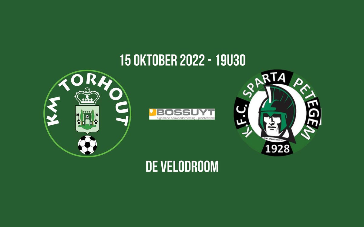 Zaterdagavond ontvangen we de Spartanen van <a href="/Sp_Petegem/">KFC Sparta Petegem</a> om 19u30 op De Velodroom. Kom ons steunen om eindelijk nog eens de drie punten thuis te houden! #kmt #kmtjeugd #kmtorhout #torhout #kmtspa #petegem #2AVVA