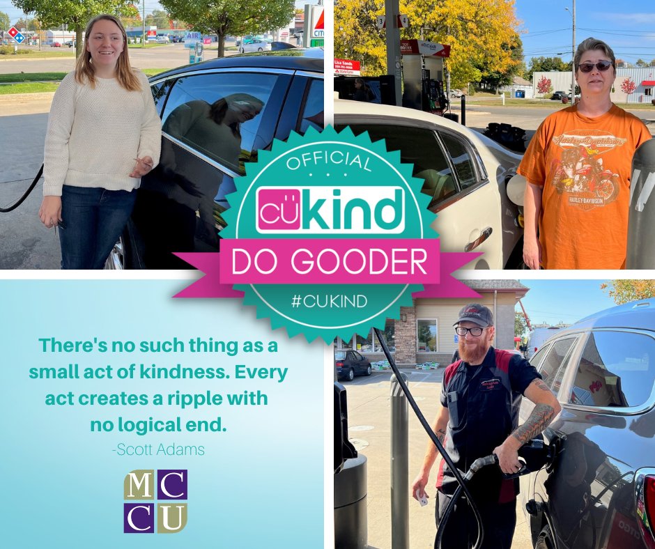 MarshallCommCU's tweet photo. It's #CUKIND Day! And today, we paid for a tank of gas for unsuspecting drivers in our Marshall, Battle Creek, and Coldwater communities. We had a blast spreading the Credit Union difference - "We're people helping people!" https://t.co/p72KE6FHtr