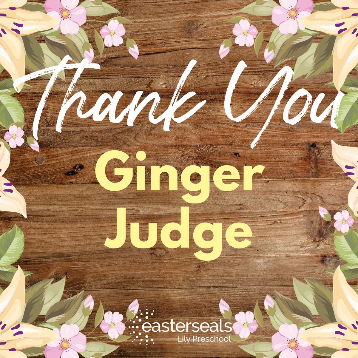 Thank you to Ginger Judge for supporting An Evening at Lily. With your support, we will celebrate 10 years of serving our community with an inclusive preschool on Friday, November 11. 
Sponsorships and tickets are still available, easterseals-swfl.org/an-evening-wit…