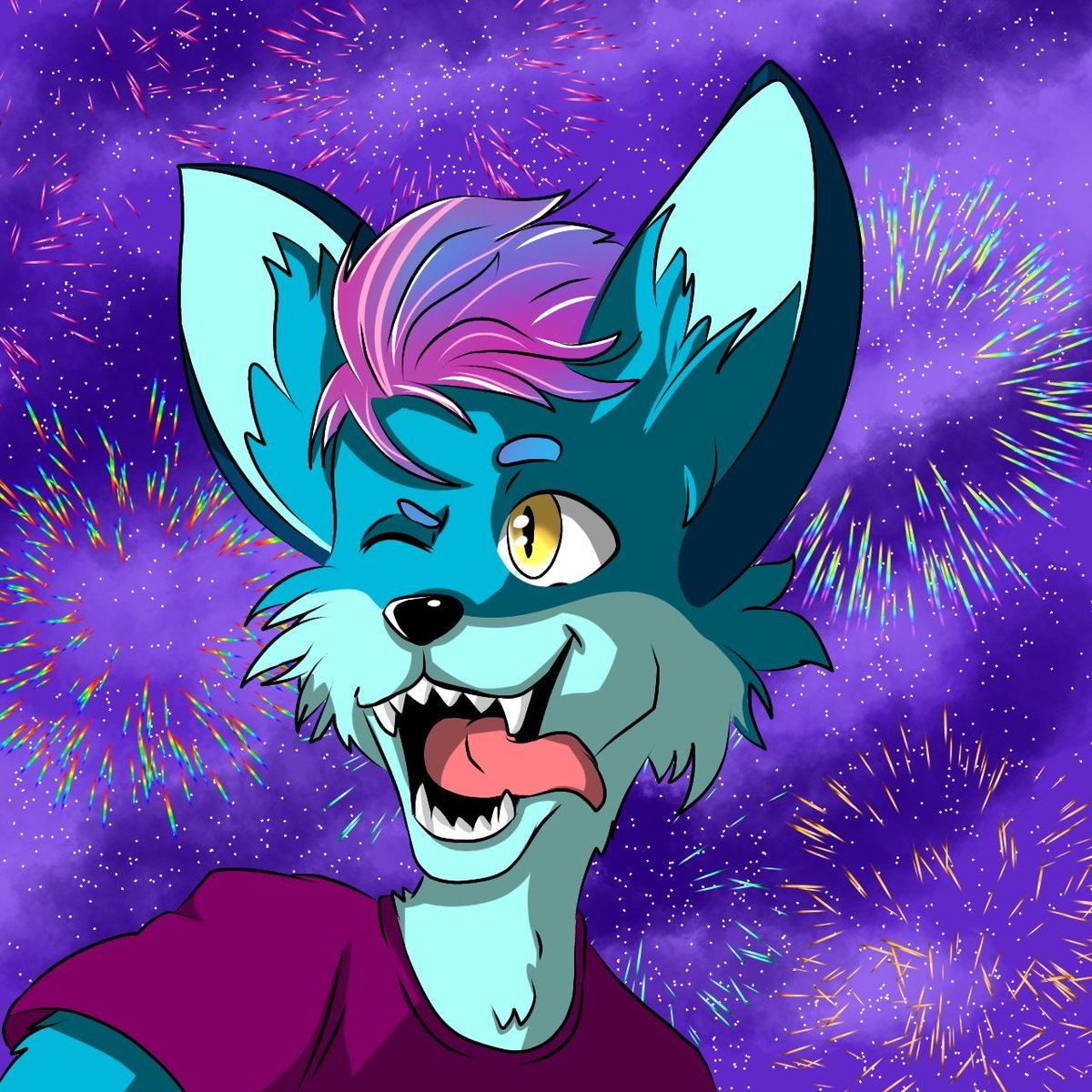 icon of a fox in a large fireworks display
the party is really good for her after all the fireworks don't make noise so as not to scare her
#foxies #icon #furry