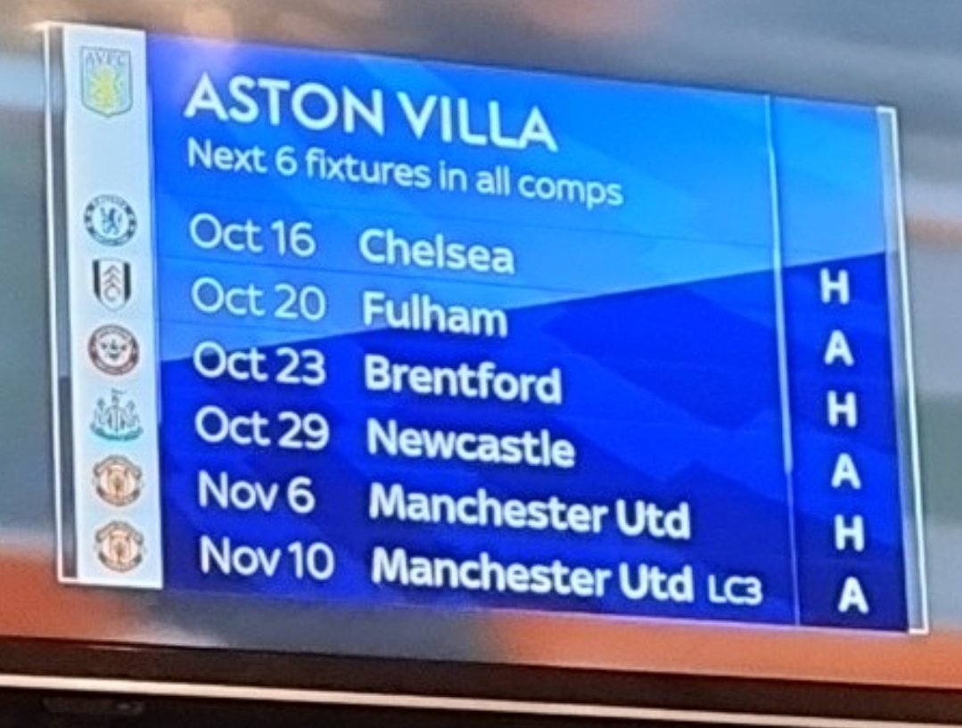 Even our fixtures are laughing at us 🙄 #NFAVL #AVFC