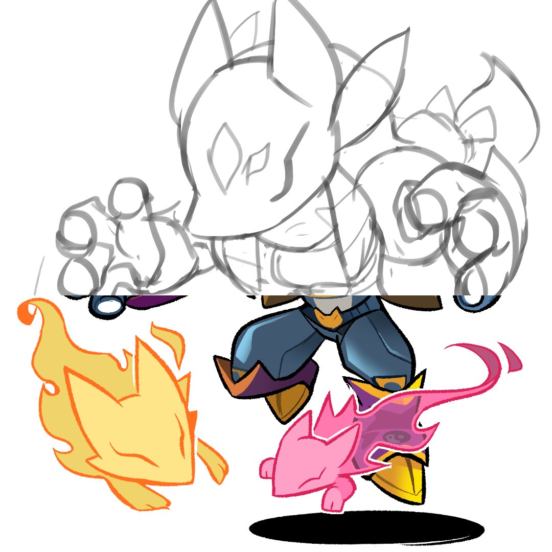 Some sketches vs renders of the chibies.