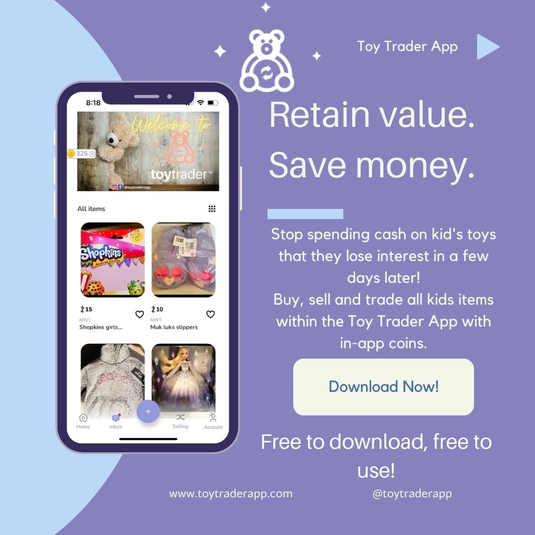 ToyTraderApp's tweet photo. Do you know someone with children?? Tag them below and tell them about this app. List children's items you no longer need, get in-app coins, and shop guilt-free within our marketplace! 100 free in-app coins with all new accounts. Search "Toy Trader App" in your app store https://t.co/tn6GMr2gHy
