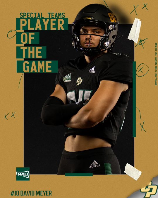 CONGRATS @_david_meyer27 ON BEING NAMED SPECIAL TEAMS PLAYER OF THE WEEK FOR WEEK 6! #RideHigh #C3