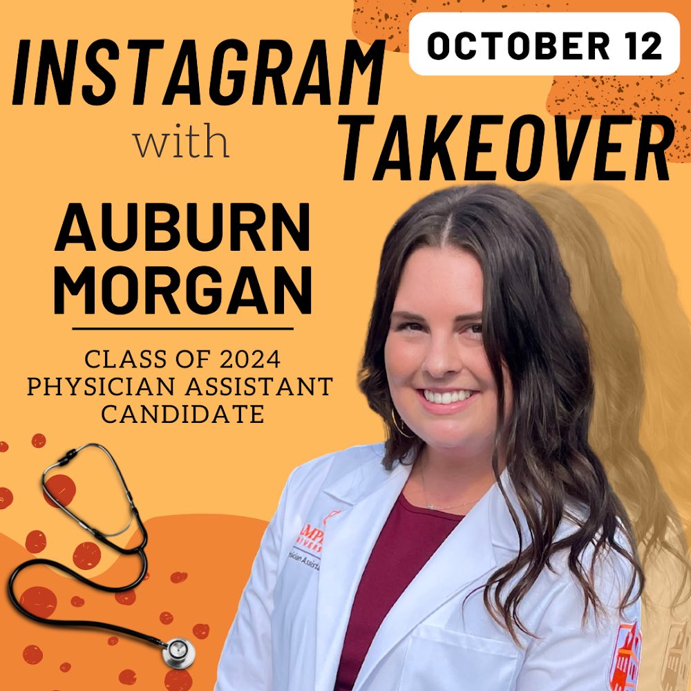 CampbellCPHS's tweet photo. Follow @campbellcphs on Instagram this Wednesday 10/12/22 to see a day in the life of Physician Assistant student Auburn Morgan!
#futurephysicianassistant #mpap #cphs #campbell #campbelluniversity #futurepa #instagramtakeover #dayinthelife #campbellpa #paweek https://t.co/V1OaDSijjA