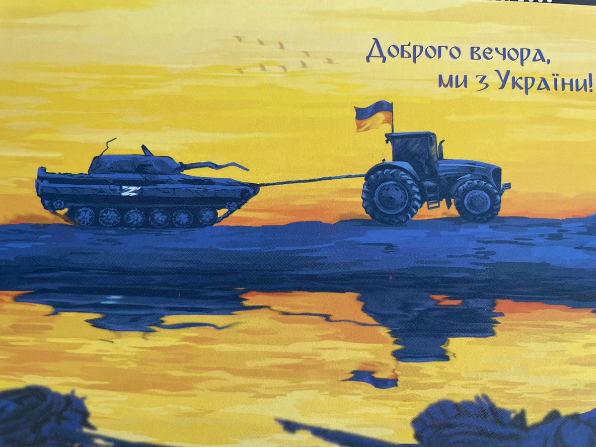 Wir haben eine Delegation aus der Ukraine im Haus. Das hier ist eine Postkarte und ein schönes Geschenk in schrecklichen Zeiten. 🙏🏼