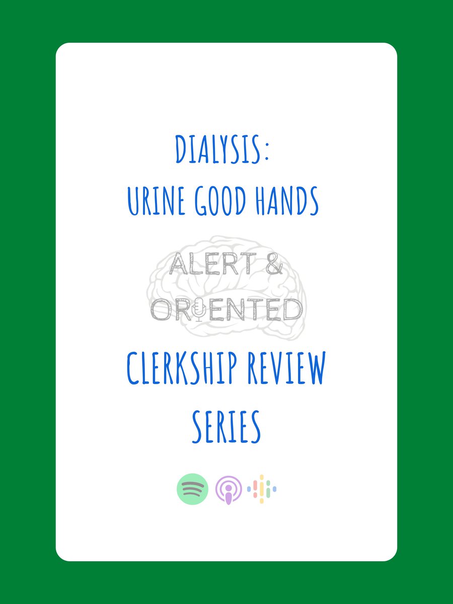 Thanks to Dr. Gashti from @Rush_Nephrology for providing a high-yield overview of everything you wish you knew about dialysis 🫘 Catch this latest episode, as part of our Clerkship Review Series, wherever you listen to your podcasts! #MedTwitter #MedEd #FOAmed #NephTwitter