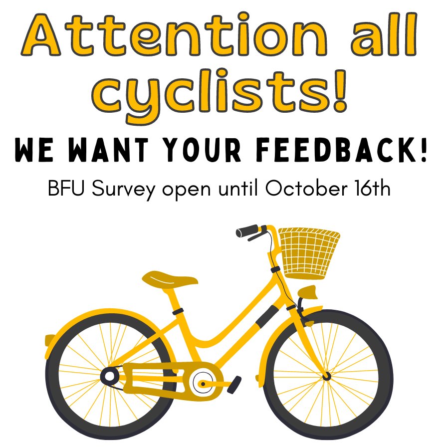 SustainableTU's tweet photo. We are working to renew our designation as a Bicycle Friendly University and need your help! Please take a few minutes to share your experience biking on campus, and your perspective on TU's efforts to encourage, promote, and accommodate cyclists. 
https://t.co/GEGtAN6YSD https://t.co/al3HLak8UV