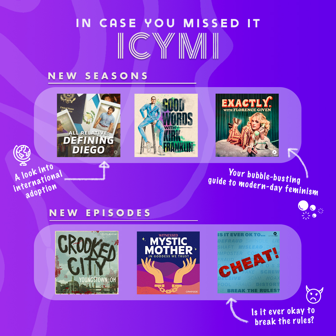 SonyPodcasts's tweet photo. #ICYMI There are NEW episodes and NEW seasons. And don’t miss out on binging the whole season of All Relative: Defining Diego on The Binge. https://t.co/zXmjJuyleK