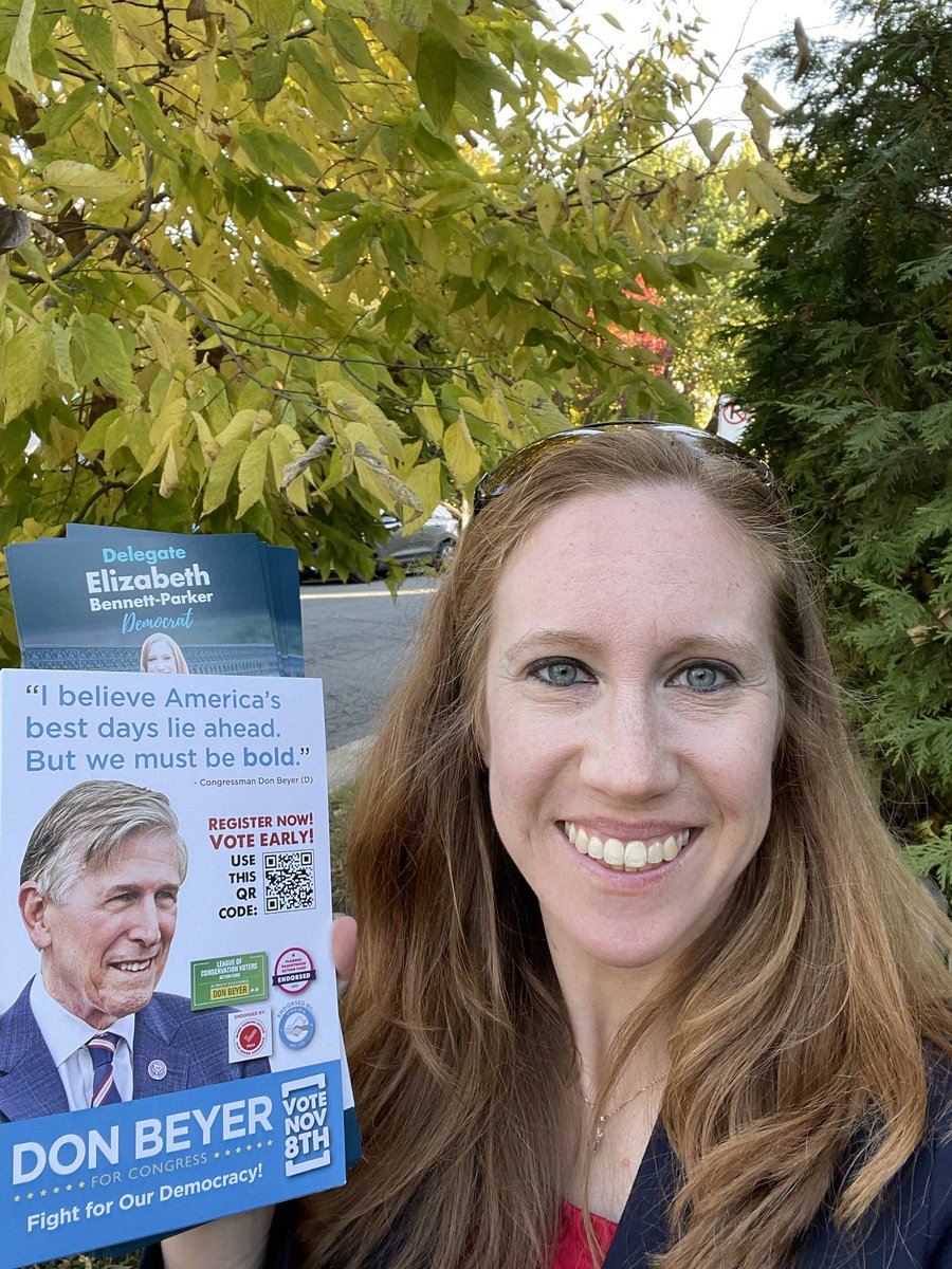 It’s been a beautiful fall weekend to talk to residents about what’s going on in Richmond, support my wonderful state Senator @AdamEbbin, and get out the vote for Congressman @DonBeyerVA! Early voting is going on now through Saturday 11/5.