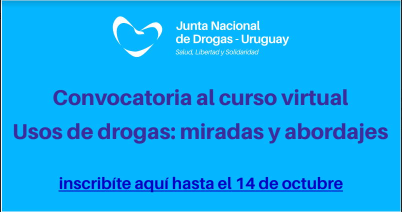 La Junta Nacional de Drogas tiene el agrado de convocar a inscripciones para el Curso virtual: "Usos de drogas: miradas y abordajes".
Ampliar información e inscripciones en gub.uy/junta-nacional…