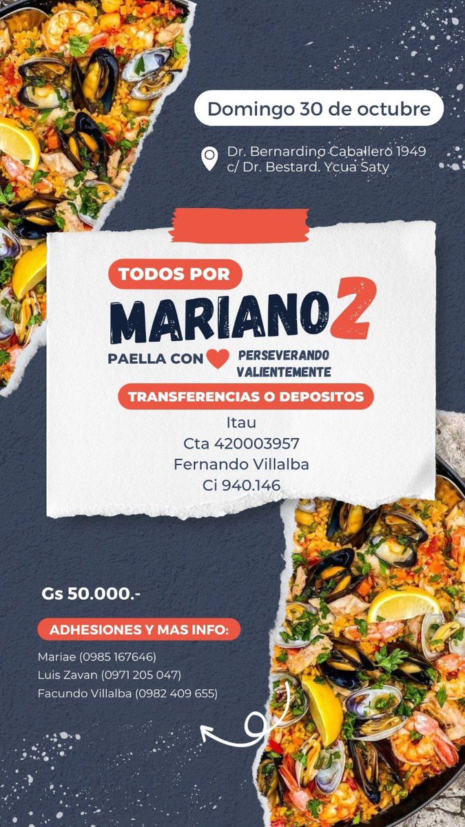 lif3ofashowgirl's tweet photo. Favor RT!🙏🏼🙌🏻 
Para ayudar y comer una rica paella 😋🍴 https://t.co/xKibEIjGpn