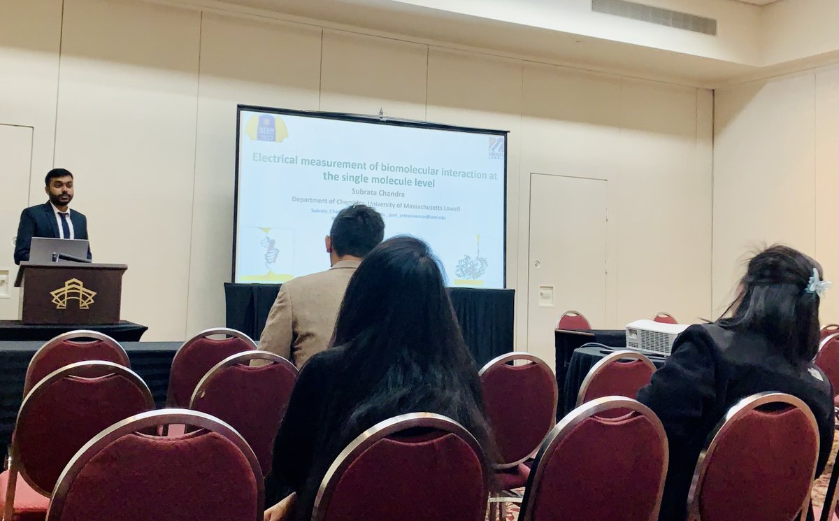 lab_artes's tweet photo. Our students, Subrata, Keshani, and Srijith, presented their recent research at ACS NERM 2022, held in Rochester, NY.
@ACSNERM2022 @UML_Sciences @AmerChemSociety https://t.co/dWsHFZH1lN