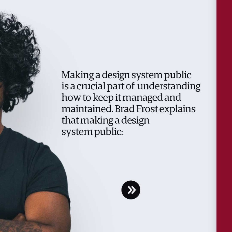 danmall's tweet photo. Is making your Design System Public worth the effort? In short: Yes, it is.

Learn more about me⤵️
https://t.co/sdbRDJoYWN

#designsystems #DesignSystem #designprocess #danmall  @brad_frost #danmallteaches #uidesign #publicdesignsystem