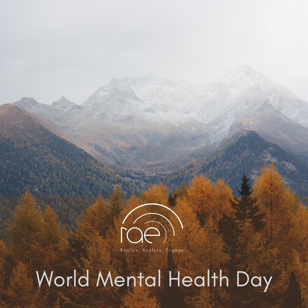 RAEHealth's tweet photo. #WorldMentalHealthDay is about learning to prioritize your emotional and psychological wellness. 

Rae Health can help— through the ability to Realize, Analyze, and Engage—take the small steps that over time lead to big changes. https://t.co/oOkq9WFJCg