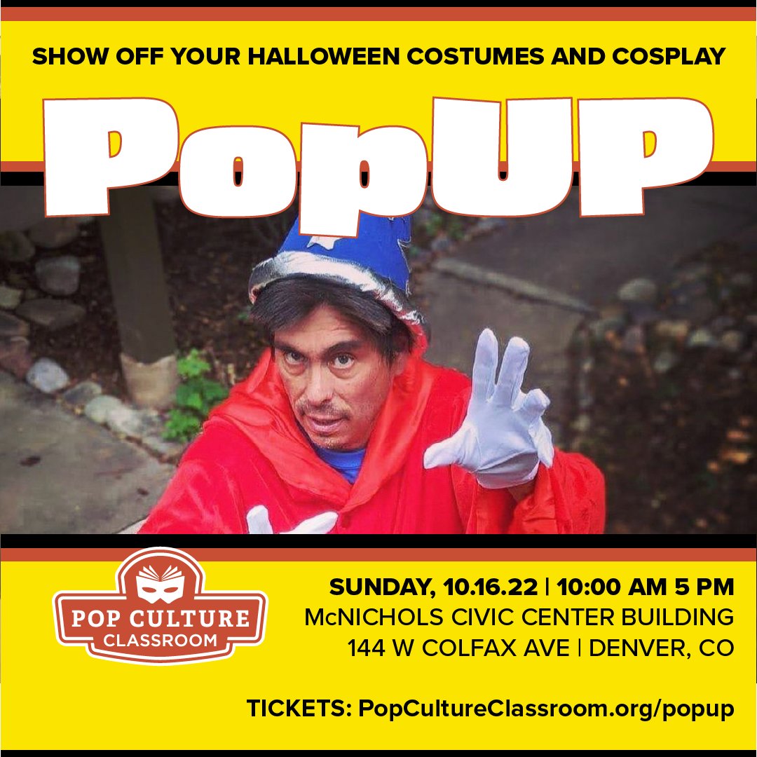 PopClassroom's tweet image. Get ready for #HalloweenDenver at PopUP this Sunday! Secure your tickets at: axs.com/events/447993/…

🦸 Show off your costume or cosplay

🧟‍♀️Learn how to apply zombie makeup

👻 Learn ghost stories and dance the “Monster Mash” with @HistoryColorado 

And much more!

#DenverEvent