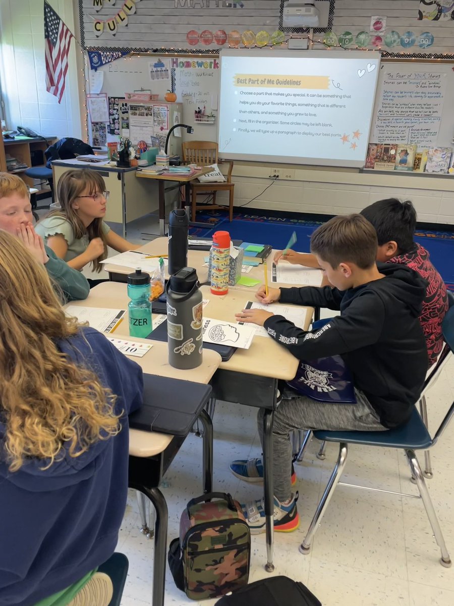For #WorldMentalHealthDay  we discussed positive vs. negative thoughts &amp; what it means to be mentally healthy. We put our positive thoughts to use as we started our “best part of me” writing. Next up, yoga! Lots of smiles today!🧘🏻‍♀️♥️🧠☺️#MentalHealthMatters