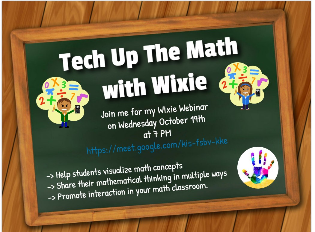 TannenbaumTech's tweet photo. Join me next Wednesday night at 7 PM EST and learn how you can #techupthemath with #wixie @Tech4Learning #FCPSsbts https://t.co/mWEKR8BG0I