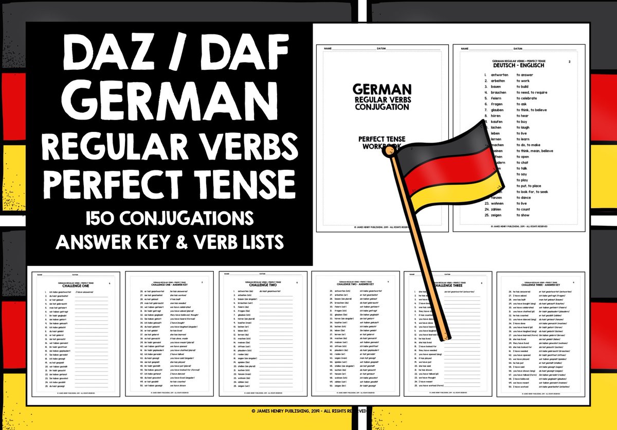 LivelyLangs's tweet photo. #germanregularverbs #deutscheregelmäßigeverben #ks3german #ks4german #MFL #mfltwitterati #germanconjugation #deutschekonjugation #daz #daf #germanperfecttense #dasPerfekt #Deutschlernen #thelivelylearningclassroom #thelivelylanguagesclassroom https://t.co/8b6oflQOxS https://t.co/XHF4Oy7b4o