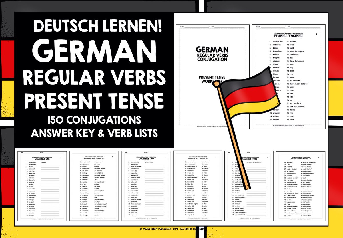 LivelyLangs's tweet photo. #germanregularverbs #deutscheregelmäßigeverben #ks3german #ks4german #MFL #mfltwitterati #germanconjugation #deutschekonjugation #daz #daf #germanpresenttense #dasPräsens #Deutschlernen #thelivelylearningclassroom #thelivelylanguagesclassroom https://t.co/q1FfXINNQz https://t.co/zWucuRWpnH