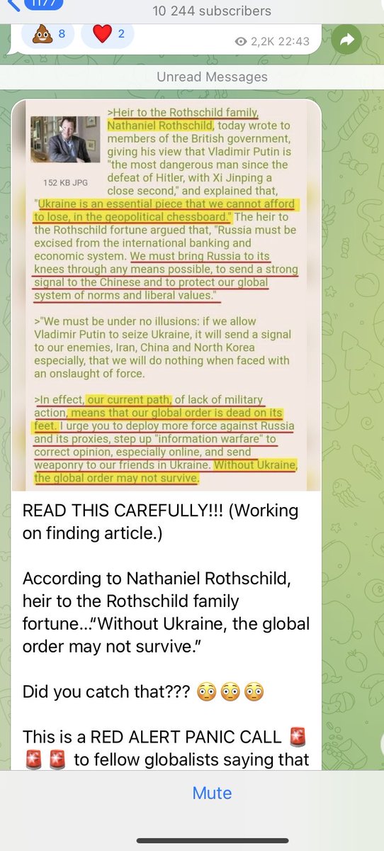 Miriam31932023's tweet photo. According to Rothschild family without Ukraine they will lose the great reset!! https://t.co/Ef3bPJ7mLr