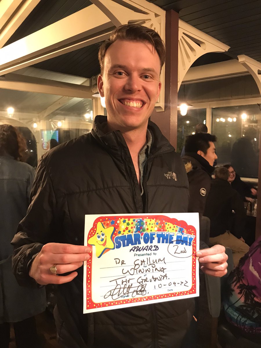 Not only did Callum Stewart have a successful PhDviva this morning - he just came 2nd in the Granta pub quiz 🔥