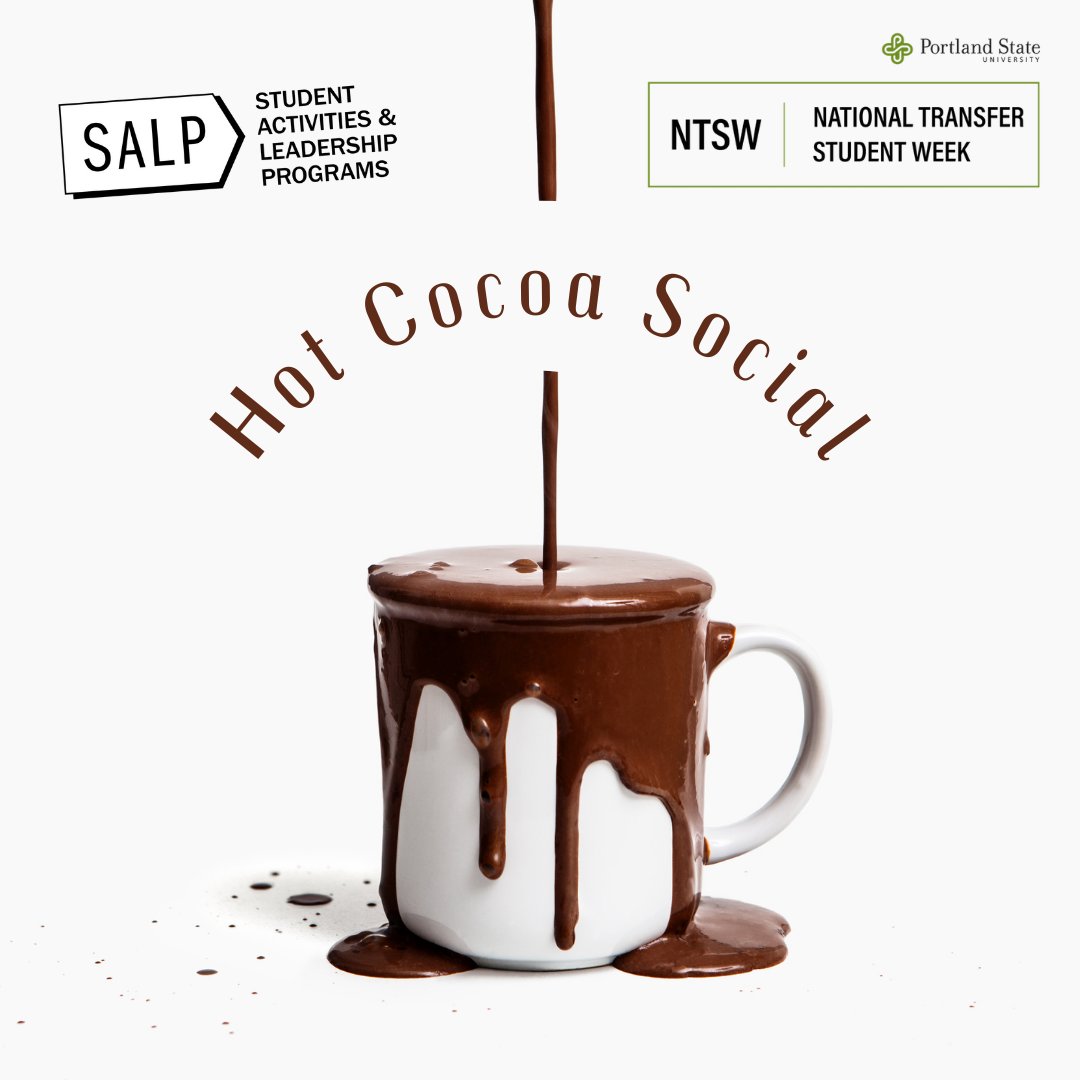 SALPconnect's tweet photo. Next Tuesday, October 18, mix up a chocolate masterpiece at our DIY hot cocoa bar and learn how to get involved in student leadership, service and job opportunities on campus!
https://t.co/un3XiP2dSs 

#portlandstate #portlandstateuniversity #goviks #TransferStudentWeek https://t.co/AkSR42c9pF